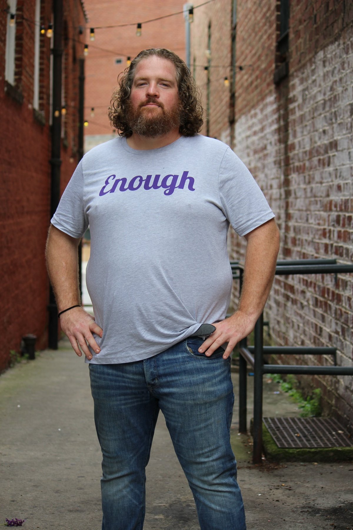 Image of “Enough” Super Soft Tee Shirt in Gray 