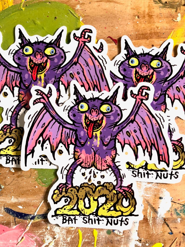 Limited run Bat Shit Nuts 2020 stickers (pack of 3)
