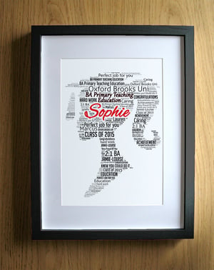 Personalised Graduation Gift for Girls Word Art - Girl - Degree Gift Graduate Congratulations