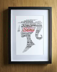Image 2 of Personalised Graduation Gift for Girls Word Art - Girl - Degree Gift Graduate Congratulations