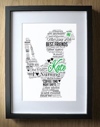 Image 1 of Leaving Gift for Nurses - new job - nurse gifts - personalised idea - word art - congratulations