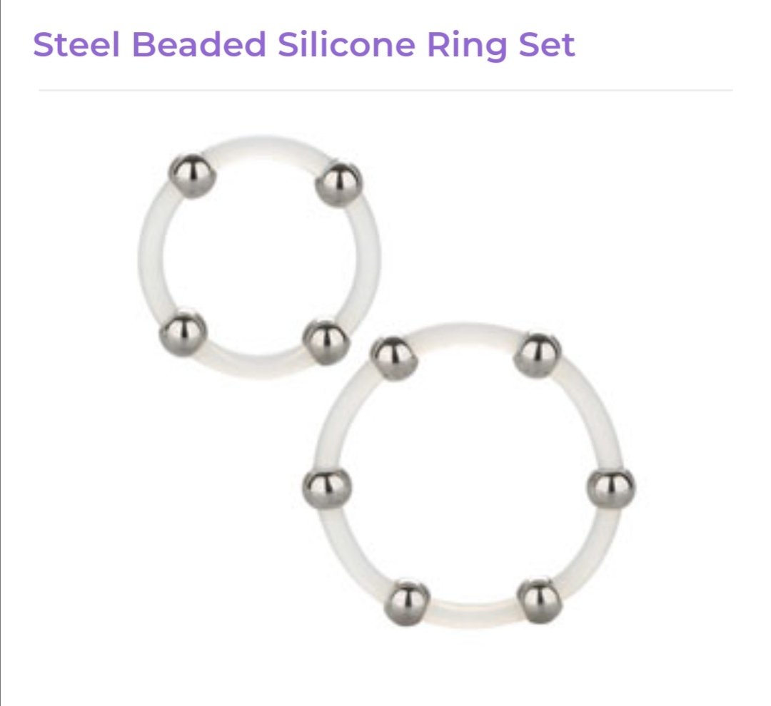 Image of Steel Beaded Silicone Ring Set