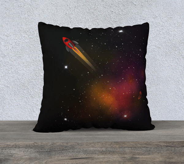 Image of Retro Rocket Cushion Cover