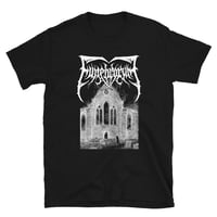 Image 1 of FUNEBRARUM - "THROUGH THE BARREN HALLS OF GRIEVING EMPTINESS" T-SHIRT  (DOUBLE-SIDED)
