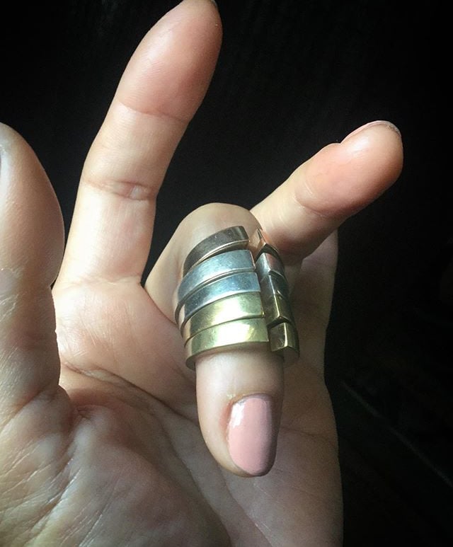 Tunnel Vision Stacking Rings Black Willow Jewelry