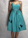 Vintage Teal Kite Belted Feeple60 Dress