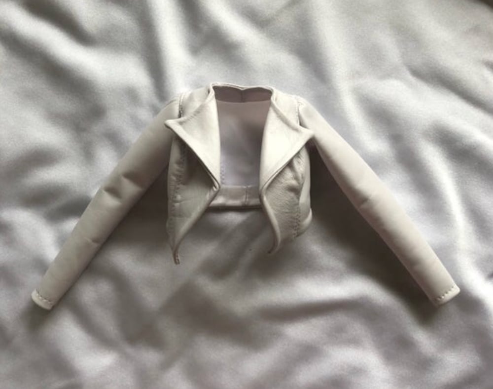 White Pearl Biker Jacket: Minifee