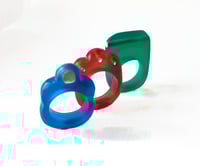 Image 1 of Carved Resin Rings with Sterling Accents