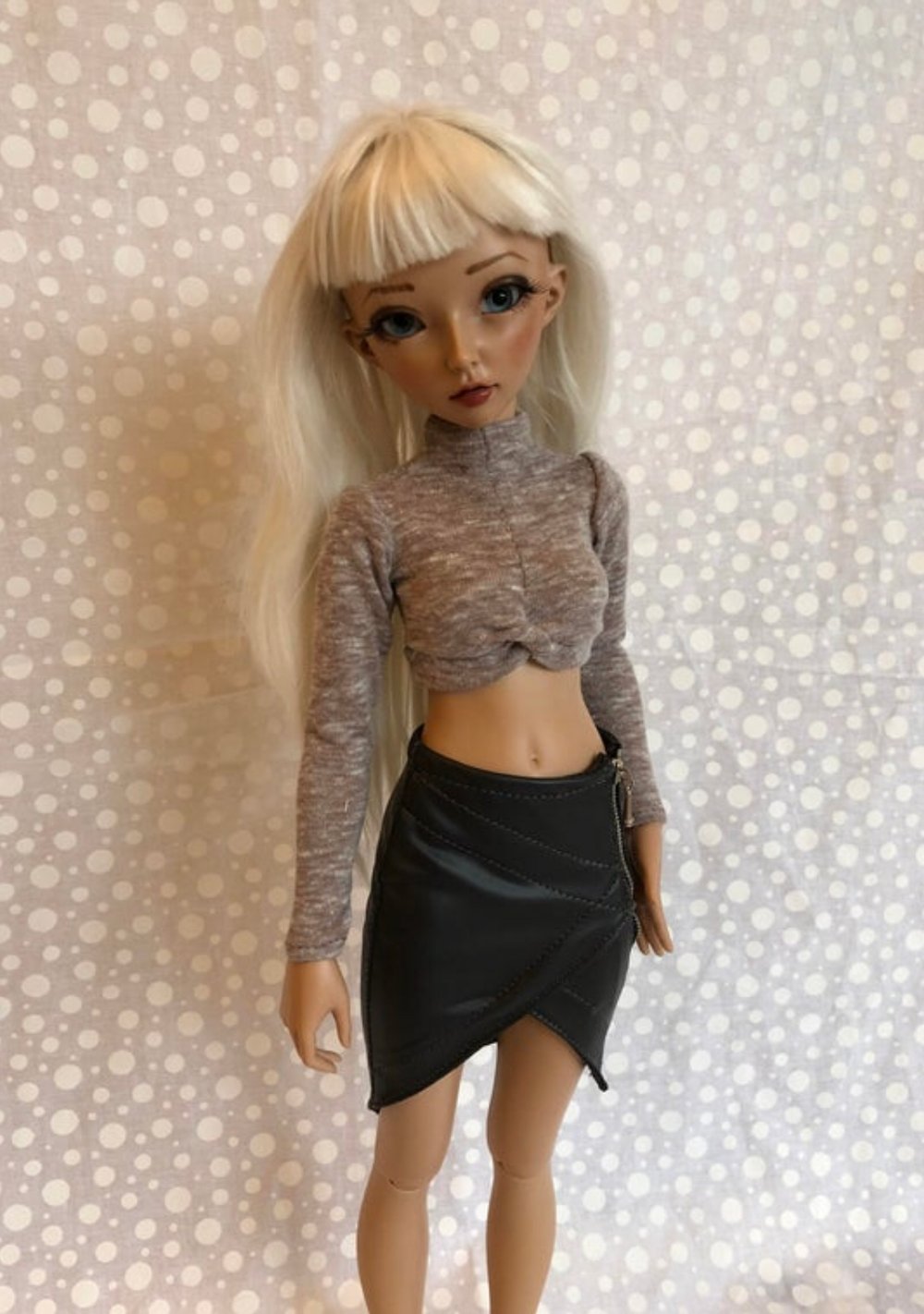 Twist crop top: Oatmeal