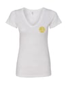 Ladies Wrongkind Stamp T-Shirt (White w/ Gold)