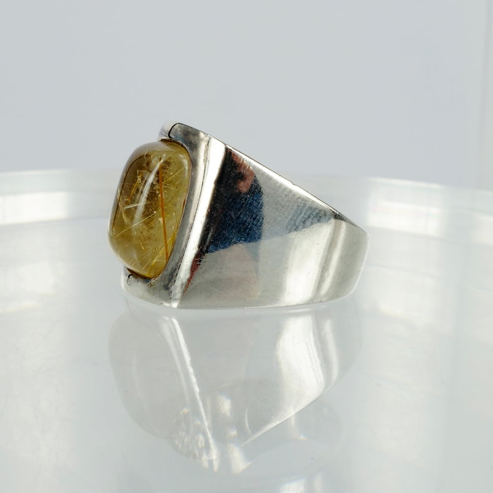 Image of Golden Rutilated Quartz cocktail ring 