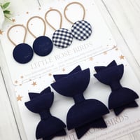 Image 1 of Navy School Hair Bows 