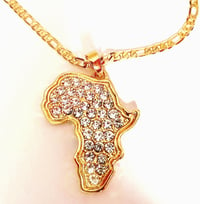 Image 2 of DIAMOND STUDDED AFRICA MAP NECKLACE 