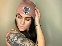 Pink vts shield beanie 