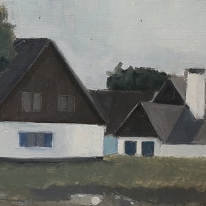 Image of Mid Century, Swedish Painting, 'Home Again,' KJELL-ERIK KRISTIANSSON WAs £495.00