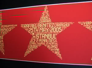 Liverpool FC Champions League 6 Stars Art - premium print - YNWA LFC