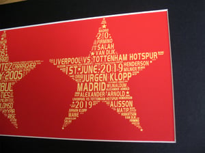 Liverpool FC Champions League 6 Stars Art - premium print - YNWA LFC