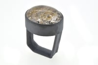 Image 5 of A monolith ring in sterling silver with a Quartz with  Lodolite quartz. Chris Boland Jewellery