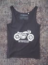 "CAFE RACER" Woman tank top - Organic Cotton - Vintage grey-blue