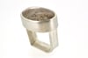 Monolith ring in sterling silver with a Quartz with chlorite inclusions. Chris Boland