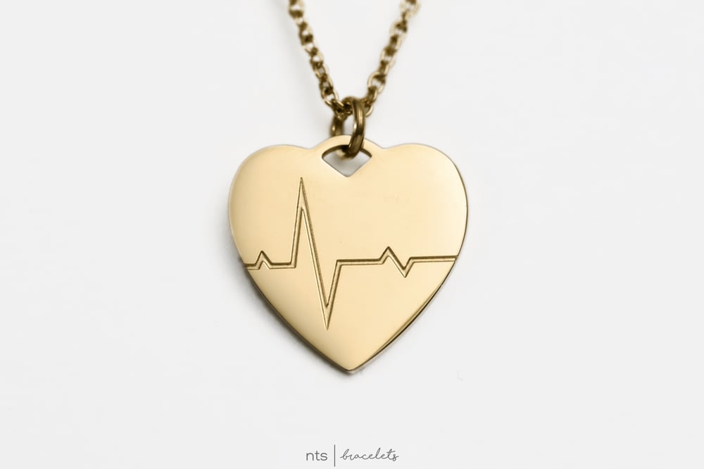 Image of EKG NECKLACE EMBRACE THE JOURNEY (Heart + Gold)