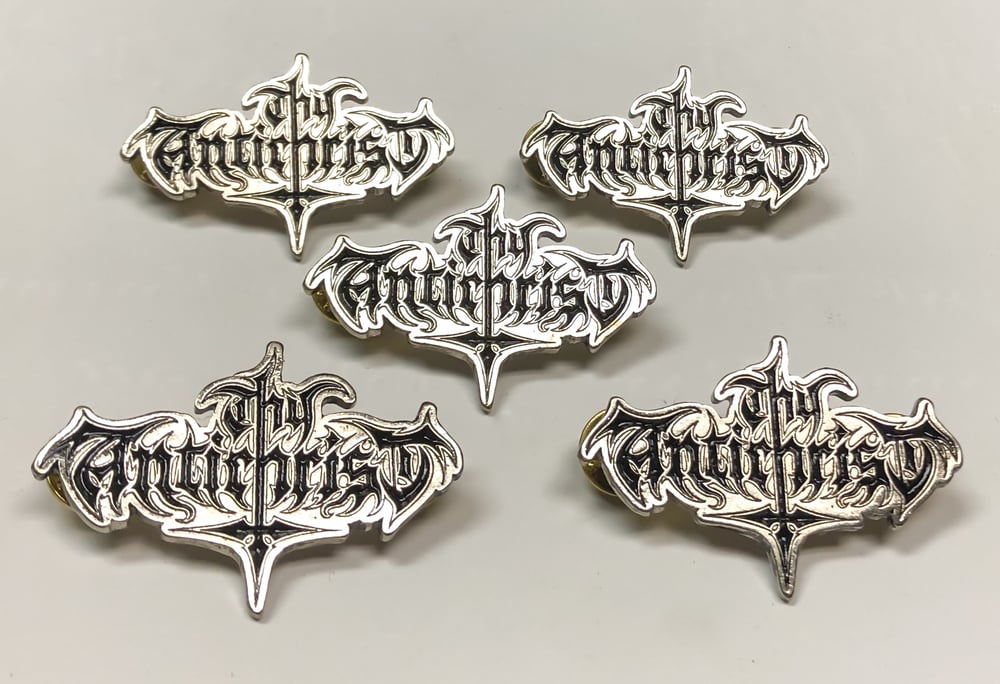 Image of Thy Antichrist - Metal Pin Logo Silver