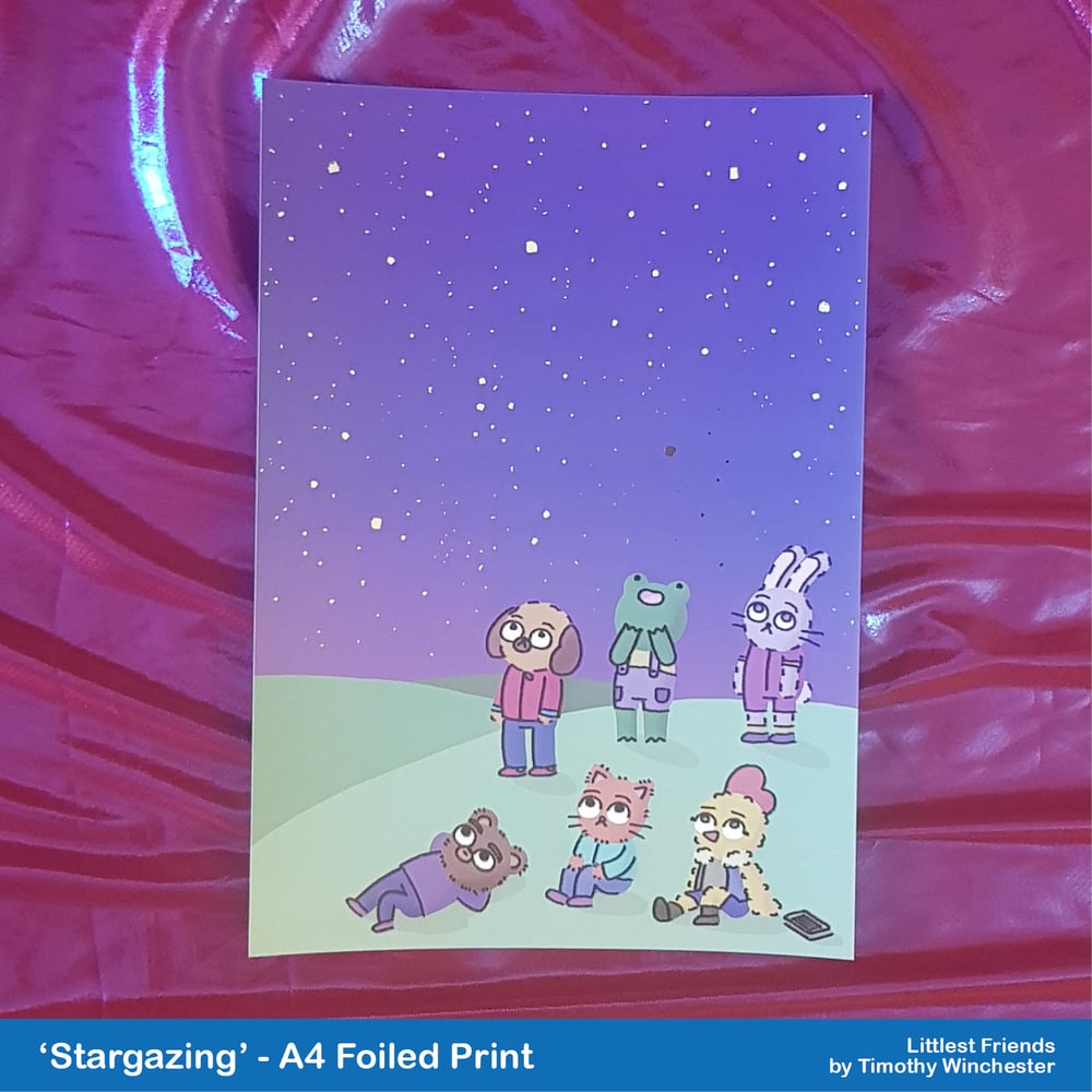 'Stargazing' - A4 foiled art print