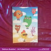 'Balloon Buddies' - A4 foiled art print