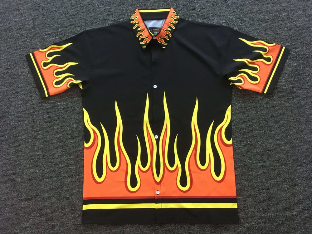 Flavortown Bowling Shirt & Bling Chain