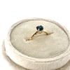 Australian sapphire twig engagement ring . 14k yellow gold