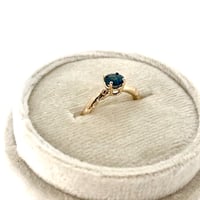Image 2 of Australian sapphire twig engagement ring . 14k yellow gold