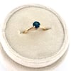 Australian sapphire twig engagement ring . 14k yellow gold