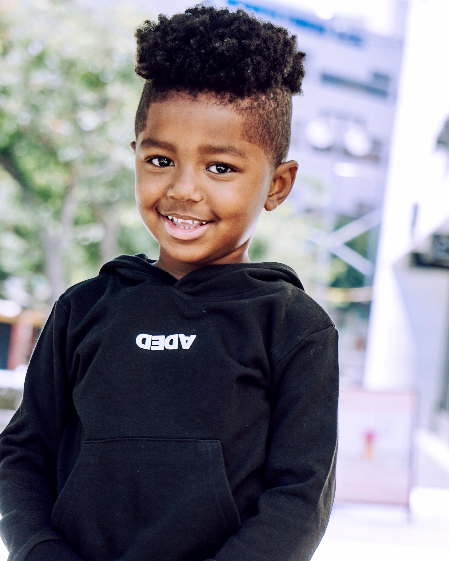 Image of DEDA KIDS BLACK HOODIE WHITE STAPLE LOGO