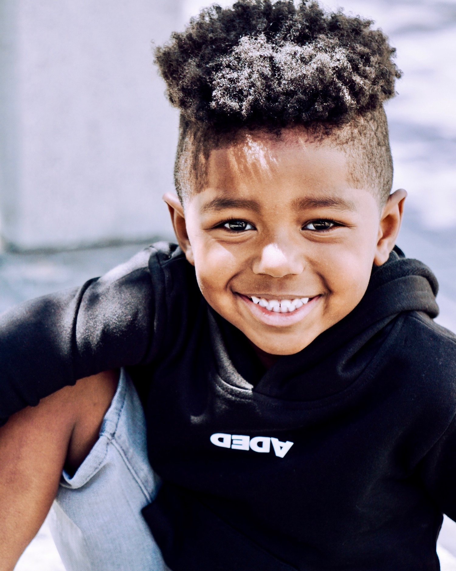 Image of DEDA KIDS BLACK HOODIE WHITE STAPLE LOGO