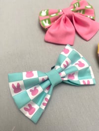 Image 3 of Easter Bunny Checkerboard Sailor Bow / Bow Ties