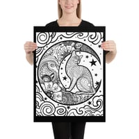 Image 4 of Moon/Cat Mandala Coloring Poster