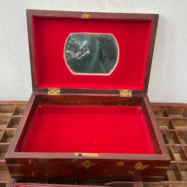 Antique 1930’s Inlaid jewellery box