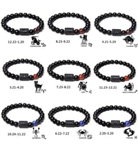 Image 3 of Men Zodiac Beaded Bracelet