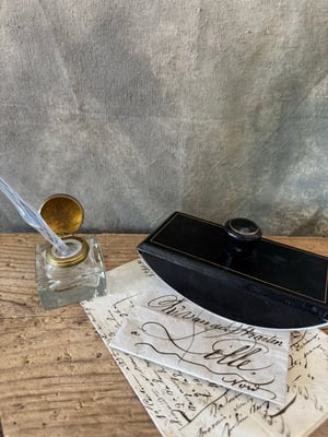Image of Vintage leather ink blotter