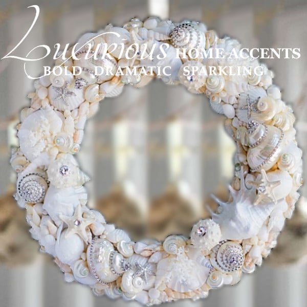 Image of Dazzle By The Sea Swarovski Crystal Sea Shell Wreath