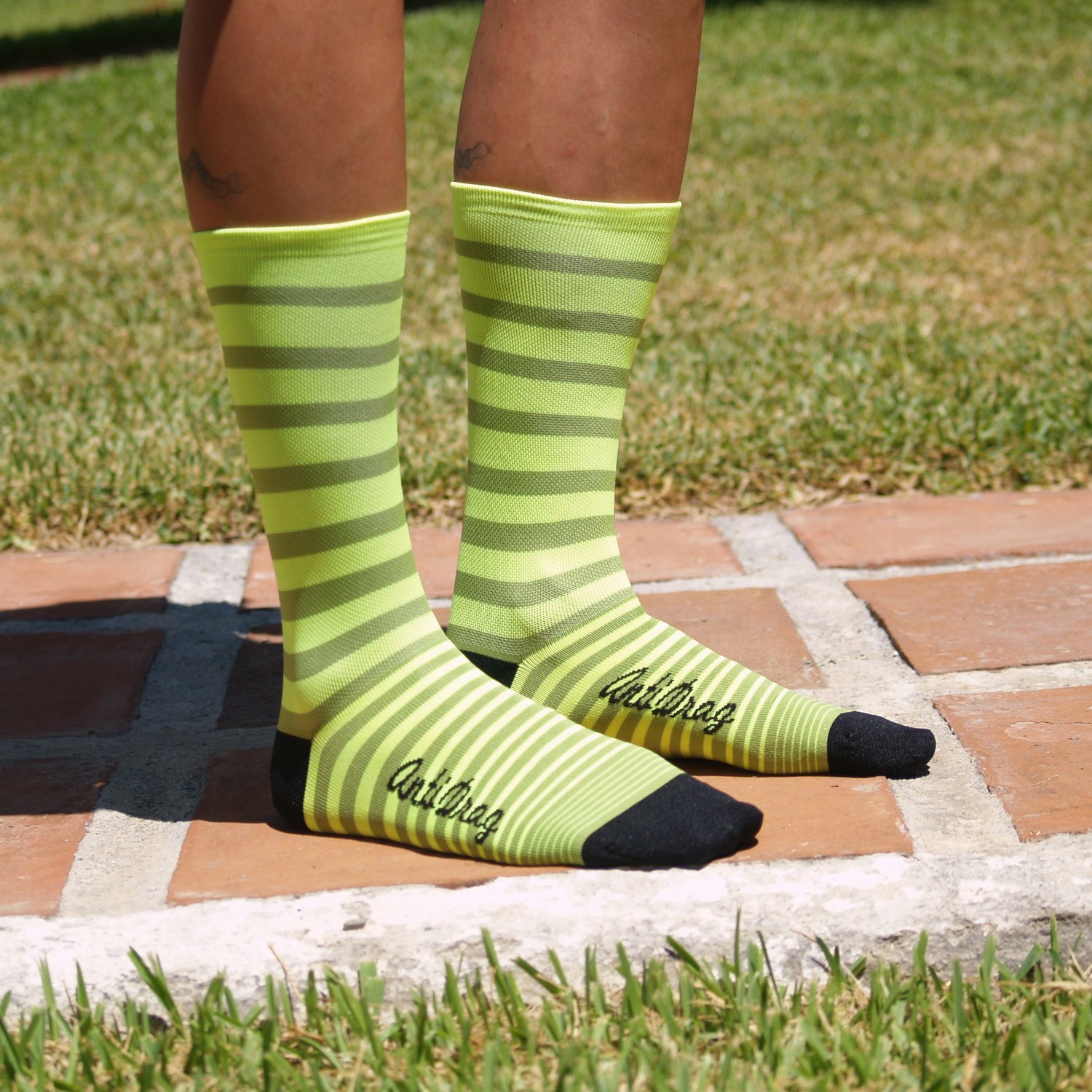 Image of 6.5 inch tall "Yellow & Lime" Summer Sock
