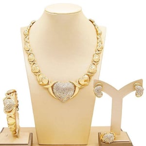 4Piece Gold Filled XL Heart XOXO Set 