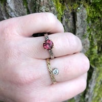 Image 2 of red tourmaline ring in 14k and 18k gold