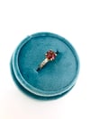 red tourmaline ring in 14k and 18k gold