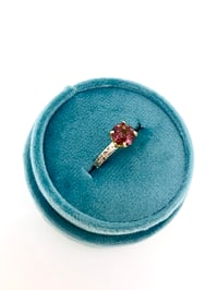 Image 5 of red tourmaline ring in 14k and 18k gold