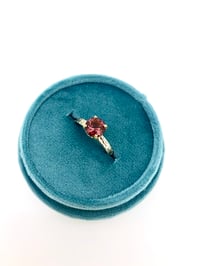 Image 4 of red tourmaline ring in 14k and 18k gold