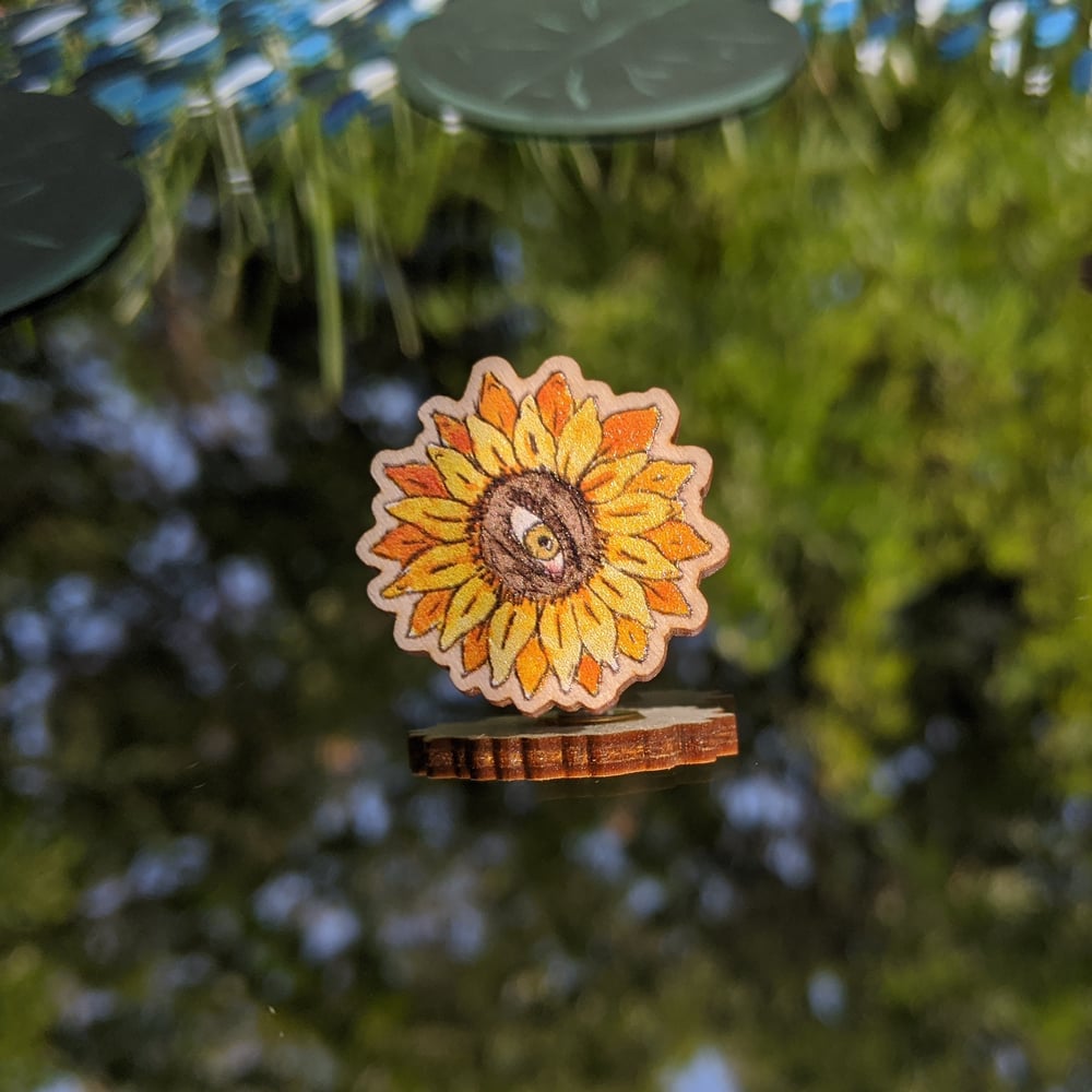 Image of Sunflower Eye Wooden Pin