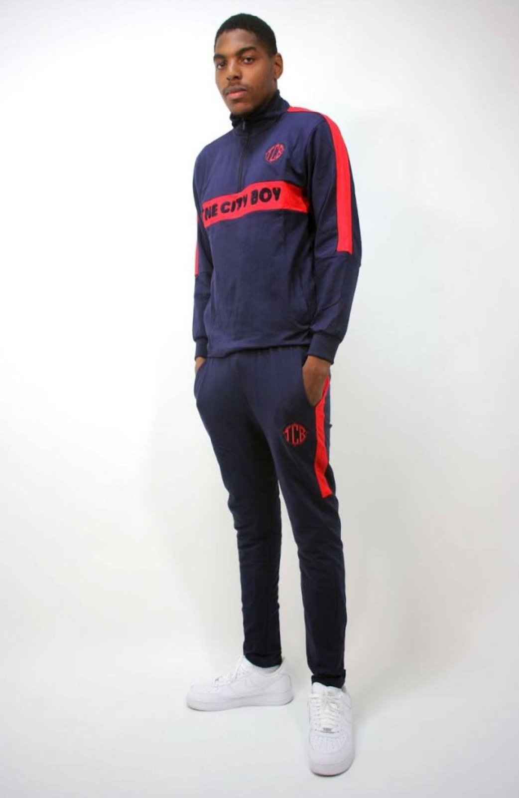 red stripe tracksuit