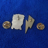 Image 2 of David Bowie and Lightning Bolt Pin Enamel badge Set