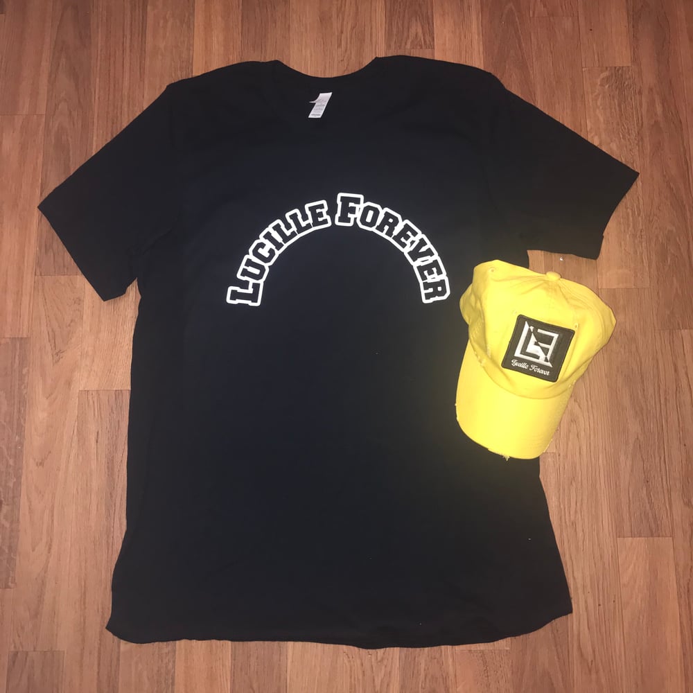 "Curved Lucille Forever" T-Shirt- Black
